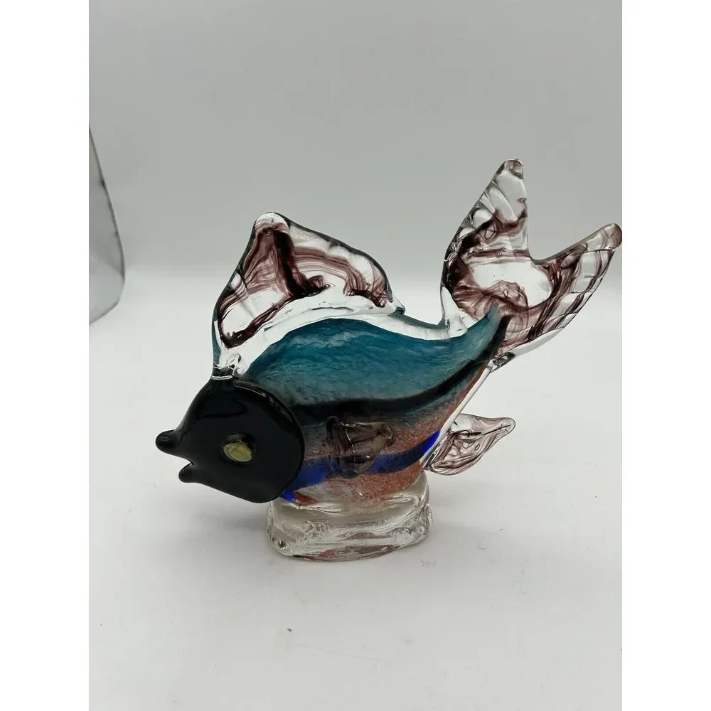 Pier 1 Art‎ Glass Fish Figurine Hand Blown 10